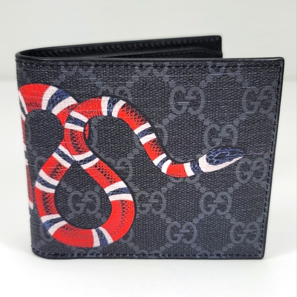 GUCCI BRAND NEW KINGSNAKE PRINT GG SUPREME WALLET - Picture 1 of 6